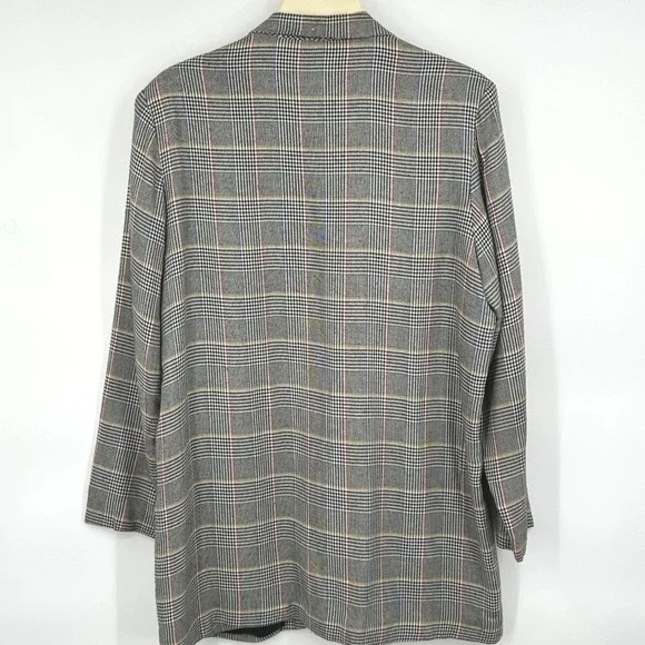 Azzurri Wms Blazer 18 Gray Glen Plaid Rhinestone Vintage 90s Dark Academia - Picture 9 of 9